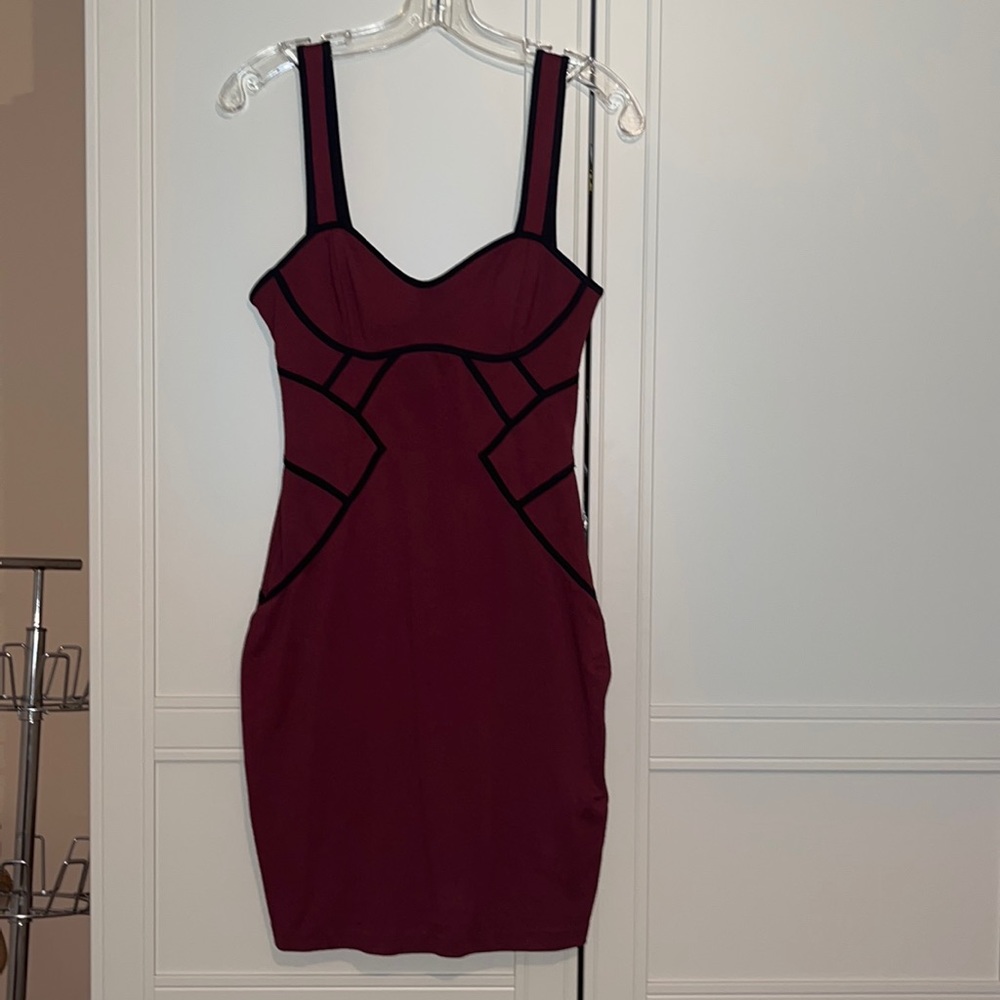 Bebe burgundy bodycon mini dress - small